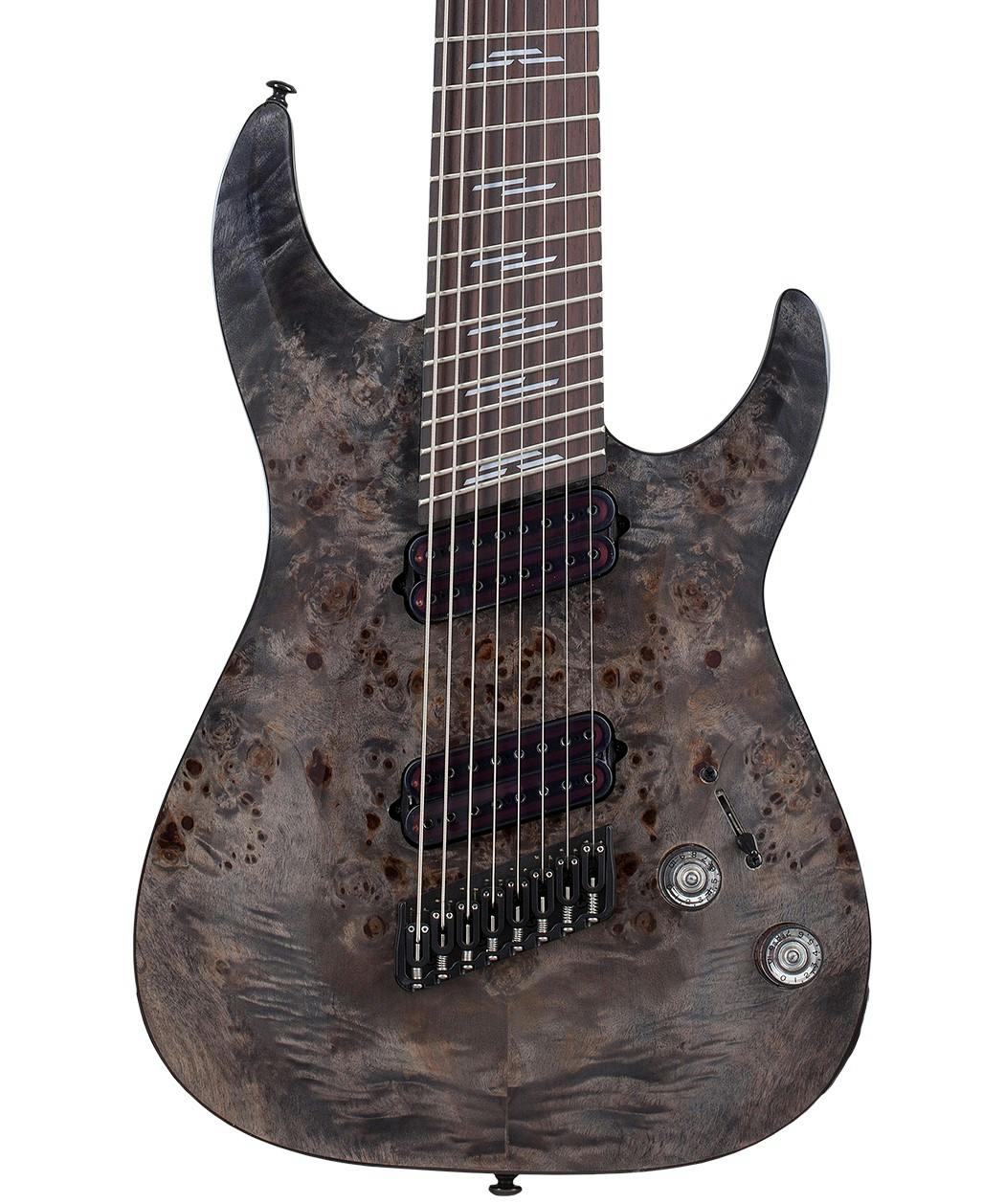 Schecter Omen Elite 8 MS 8 String Electric Guitar in Charcoal